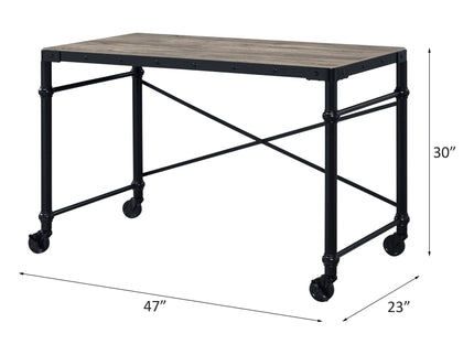 Oklarth - Rustic Writing Desk - Black / Oak