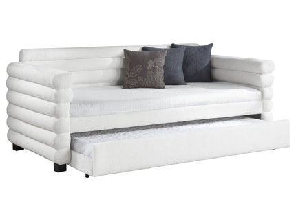Fandango - Upholstered Twin Day Bed With Trundle - White