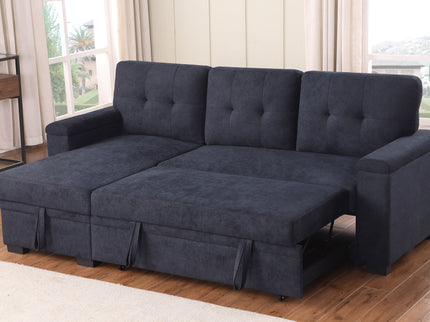 Lucca II - 84.5"W Reversible Sleeper Sectional Sofa with Storage Chaise