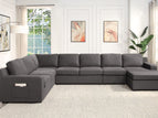 Dark Gray / 7 Seater U-Shape Sectional Sofa With RAF Chaise