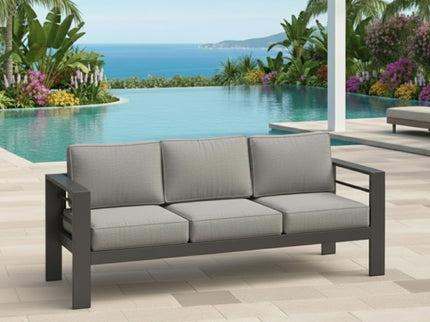 All-Weather Patio Sofa With Cushions, 3 Seat Outdoor Couch