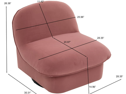 Pumpkin Shaped Swivel Accent Chair, 360 Degree Rotation For Living Room