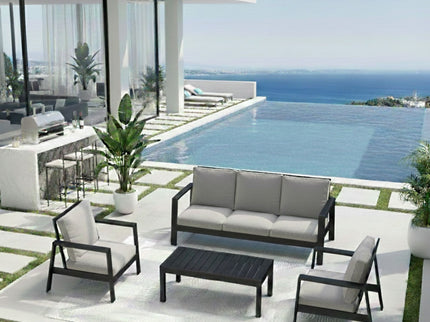 Modern 5 Seat Outdoor Patio Furniture Set With Coffee Table