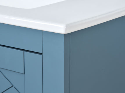 Ceramic Sink Combo, Freestanding Vanity Set With 3 Drawers & Soft Closing Doors