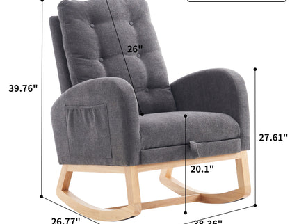 Accent Rocking Chair With Footrest, High Back