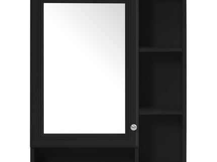 Modern 3 In 1 Bathroom Mirror Cabinet With Adjustable Shelf & Towel Bar