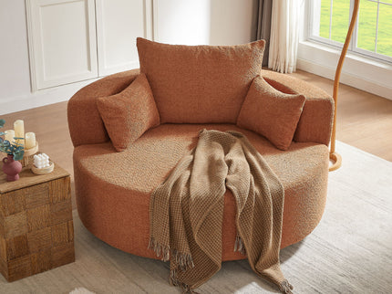 360° Swivel Accent Barrel Chair With 3 Removable Pillows For Living Room