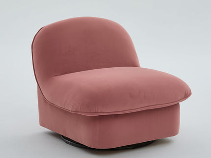 Pumpkin Shaped Swivel Accent Chair, 360 Degree Rotation For Living Room