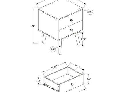 Accent Table & Storage Drawers - Black
