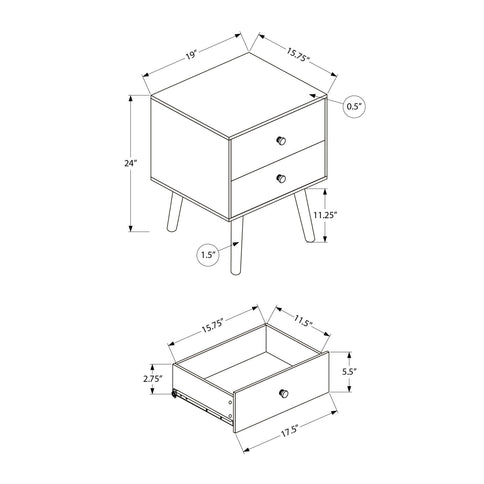 Accent Table & Storage Drawers - Black