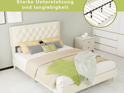 Upholstered Bed With Tufted Headboard