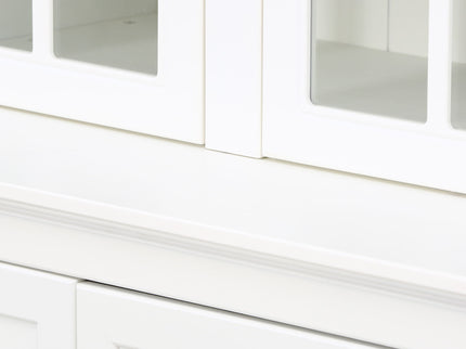 Retro Style Hutch Cabinet With Glass Door, China Cabinet For Home