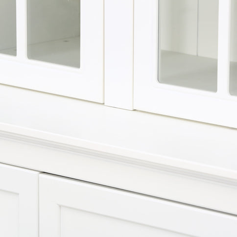 Retro Style Hutch Cabinet With Glass Door, China Cabinet For Home