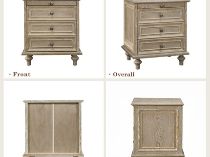 Farmhouse Nightstand With 4 Drawers