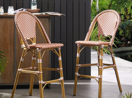 Outdoor Pe Rattan French Barstool Set