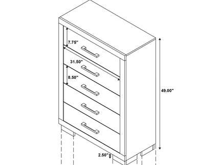 Polk - 5 Drawer Bedroom Chest