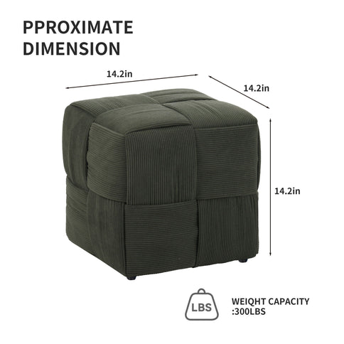 Modern Ottoman Foot Rest With Woven Design