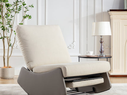 Modern Rocking Chair Recliner, Comfy Rocker Nursery Chair With Footrest, Accent Reading Chair, Upholstered Lounge Chair For Relaxing, Resting, Soft Padded Rocker For Indoor Living Room Bedroom
