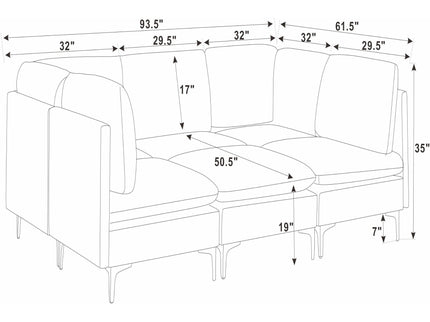 Upholstered Modular Sectional & Tall Legs