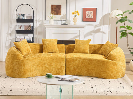 Curved Compressed Sofa, Nordic-Style Design For Living Room