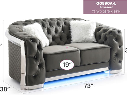 Loveseat With Flared Arms