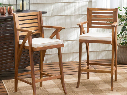 Barstool With Soft Curved Lines And Sturdy Frame (Set of 2) - Brown