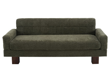 Modern Loveseat Sofa, 2 Seater With Square Arms For Living Room