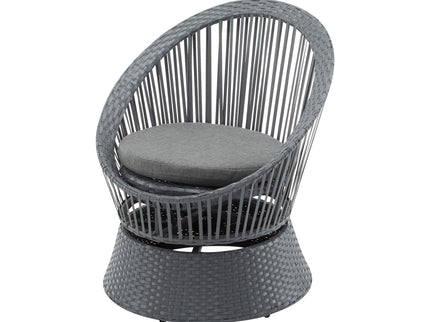 Modern Swivel Wicker Lounge Chair With Round Design