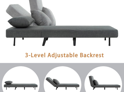 3 In 1 Foldable Chaise Lounge With Adjustable Backrest