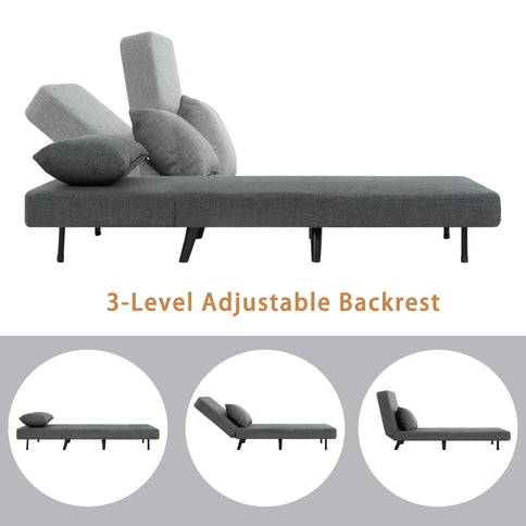 3 In 1 Foldable Chaise Lounge With Adjustable Backrest