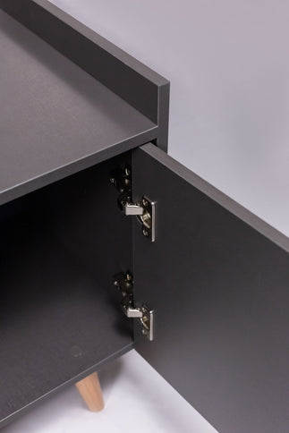 TV Stand For TVs Up To 60" With Open Storage Shelf, 2 Doors, 1 Drawer And Cable Management