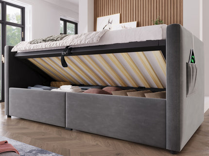 Upholstered Daybed With Hydraulic Storage And USB / Type - C Charging