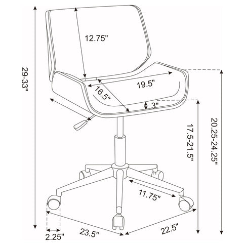 Ecru Swivel Office Chair Adjustable Height - Beige