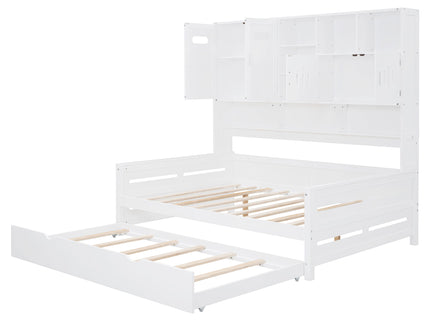 Daybed With All-In-One Cabinet And Shelf
