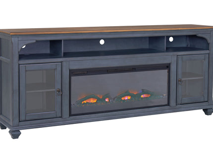 Fireplace TV Stand For TVs Up To 95" - Blue
