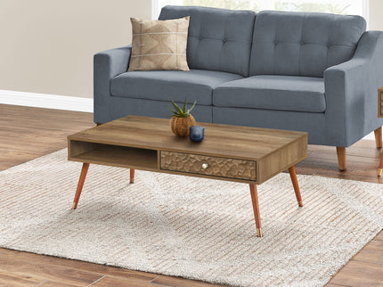 Coffee Table, Accent, Cocktail, Rectangular, Storage, Living Room, Wood Legs, Mid Century - Walnut