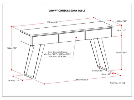 Lowry - Handcrafted Console Sofa Table
