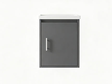 Floating Bathroom Vanity Combo, Wall Mounted Cabinet With Sink & Soft Close Doors For Small Bathrooms