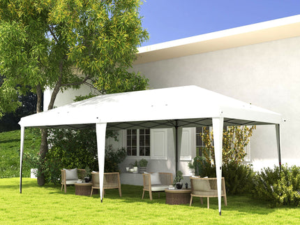 Outsunny - 10' x 19.2' Pop Up Canopy Tent, Heavy Duty Tent For Parties, Outdoor Instant Gazebo Sun Shade Shelter With Carry Bag For Catering, Events, Wedding, Backyard Bbq
