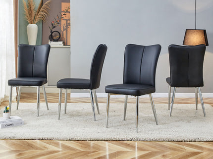 Modern Minimalist Dining Chairs With Metal Legs