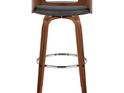 Cassis - Contemporary Fixed Height Barstool With Swivel With Round Footrest (Set of 2)