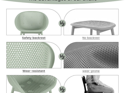 2 Piece Durable Single Chair With Hollow Out Design