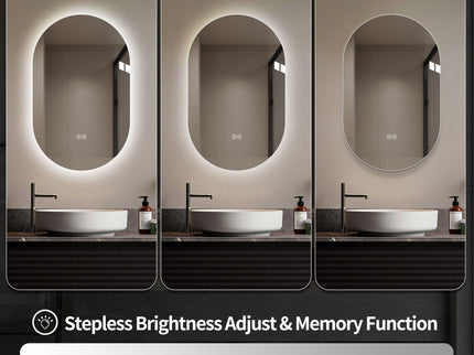 Smart Wall Mounted LED Touch Screen Mirror With Anti-Fog Function And Adjustable Lighting