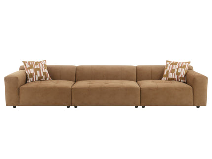 Modular Sofa Set With 2 Matching Toss Pillows - Chocolate