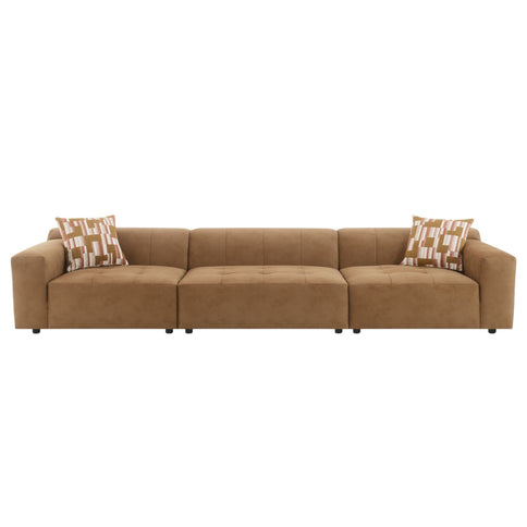 Modular Sofa Set With 2 Matching Toss Pillows - Chocolate