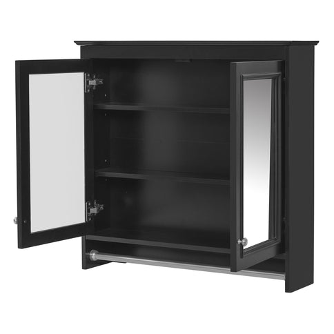 Modern Wall-Mounted Mirror Cabinet With Adjustable Shelves, Soft-Close Doors, High-Definition Mirror