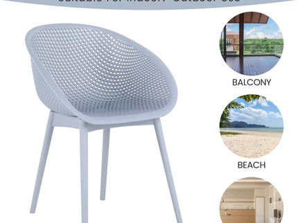 2 Piece Durable Single Chair With Hollow Out Design