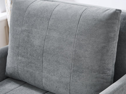 Upholstered Convertible Sleeper Sofa With 5 Position Backrest, Side Pockets, Storage
