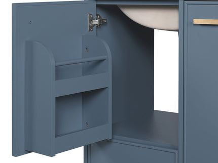 Bathroom Vanity With Sink, Deep Drawer, Door Shelf, 2 Tier Basket