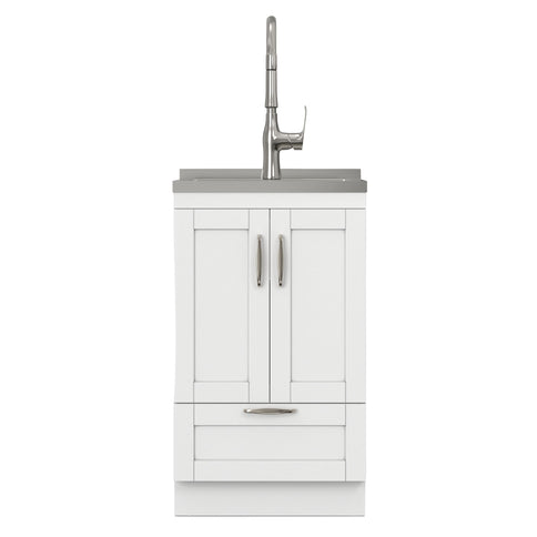 Reed - Deluxe Laundry Cabinet With Pull-Out Faucet And Stainless Steel Sink